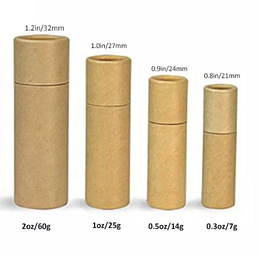 Eco-Friendly Kraft Push-Up Tube Packaging 0.3 oz  .8"X2.75" (21mm X 70mm)